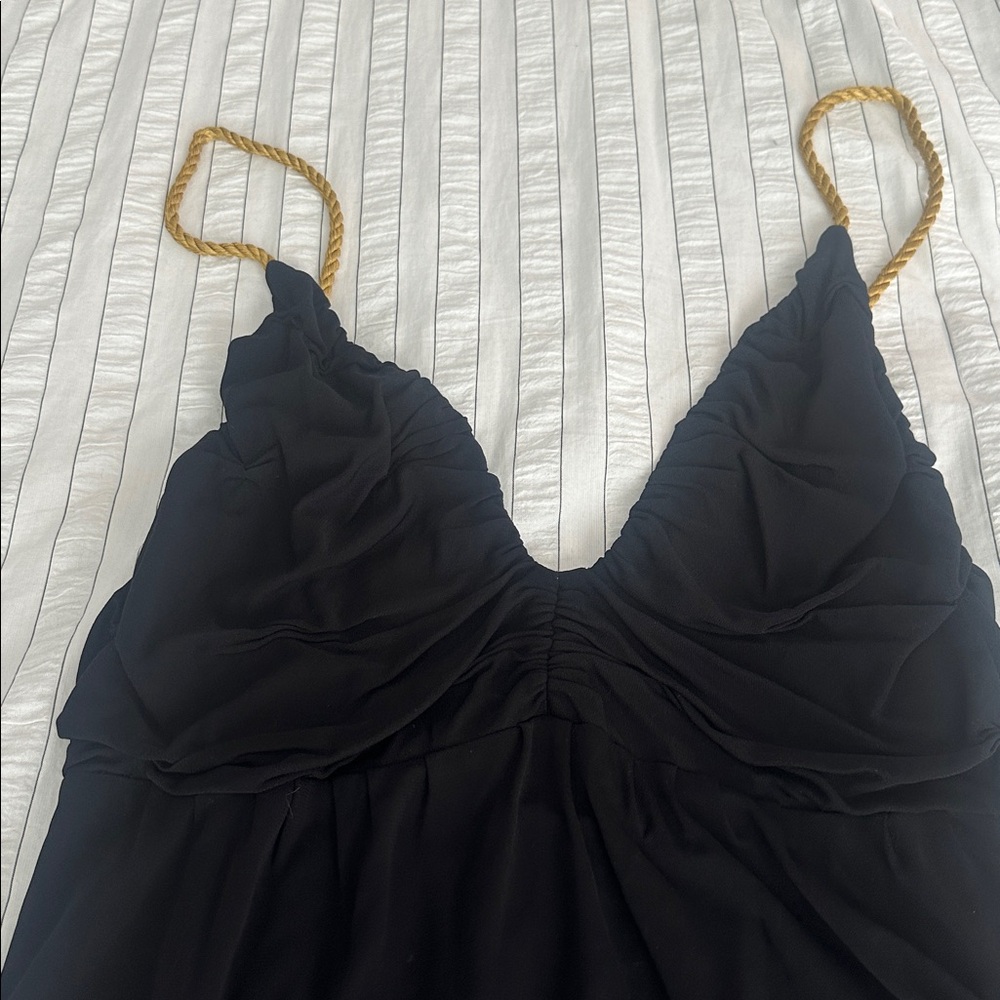 Elegant Ya Ya Black Dress With Gold Rope Straps View 5